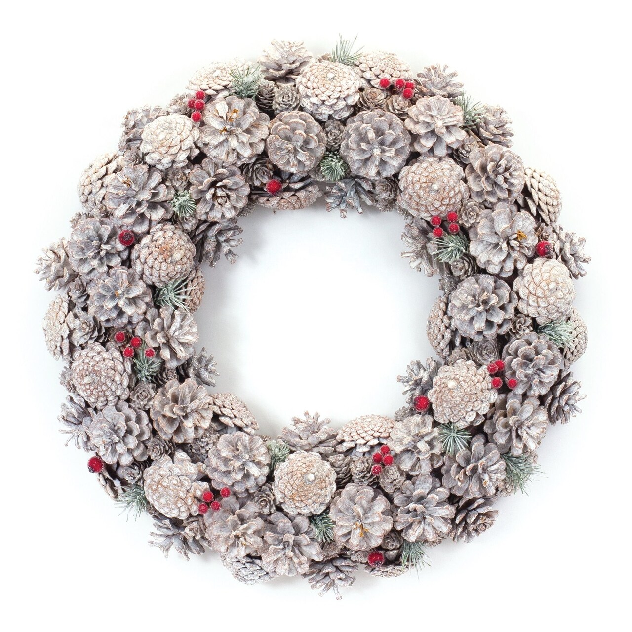 Melrose Pinecone Berry Artificial Christmas Wreath, 19-Inch, Unlit